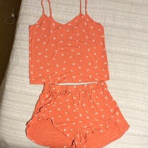 Old Navy Women's Orange Floral Pajama Set